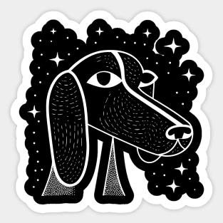 artistic dog Sticker